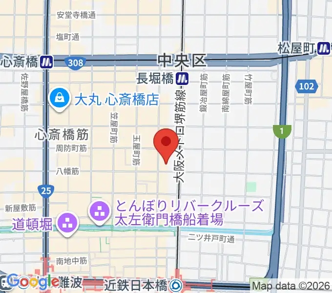P4 STUDIO東心斎橋店の地図