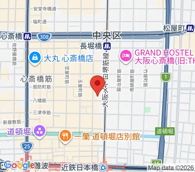 P4 STUDIO東心斎橋店の地図