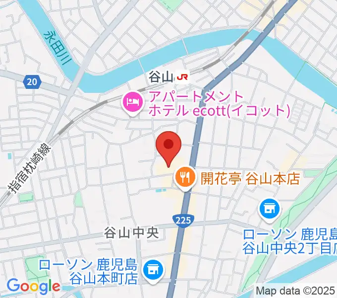 谷山サザンホールの地図