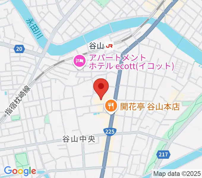 谷山サザンホールの地図
