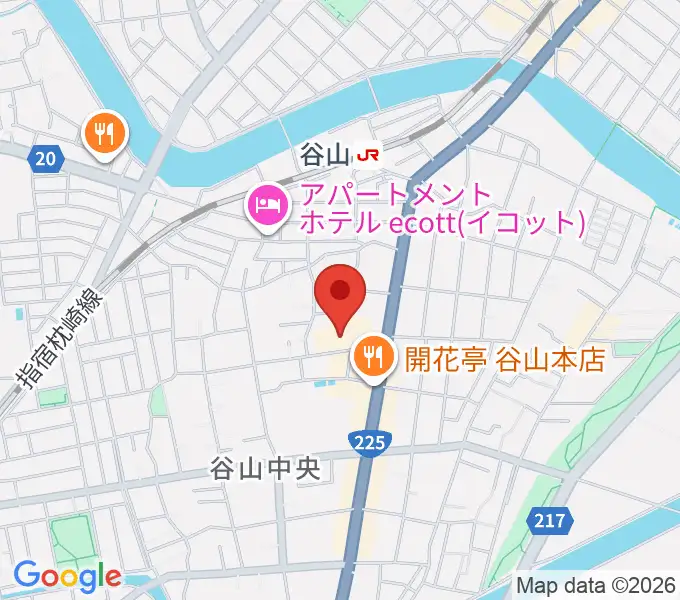 谷山サザンホールの地図