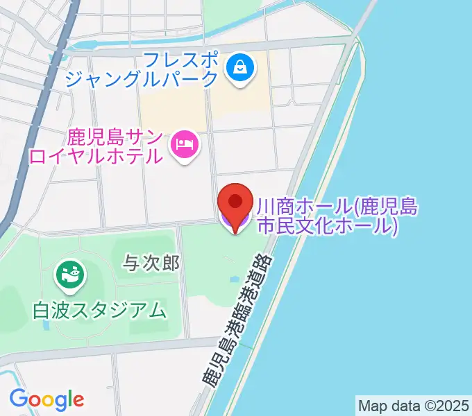 川商ホールの地図