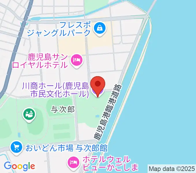 川商ホールの地図