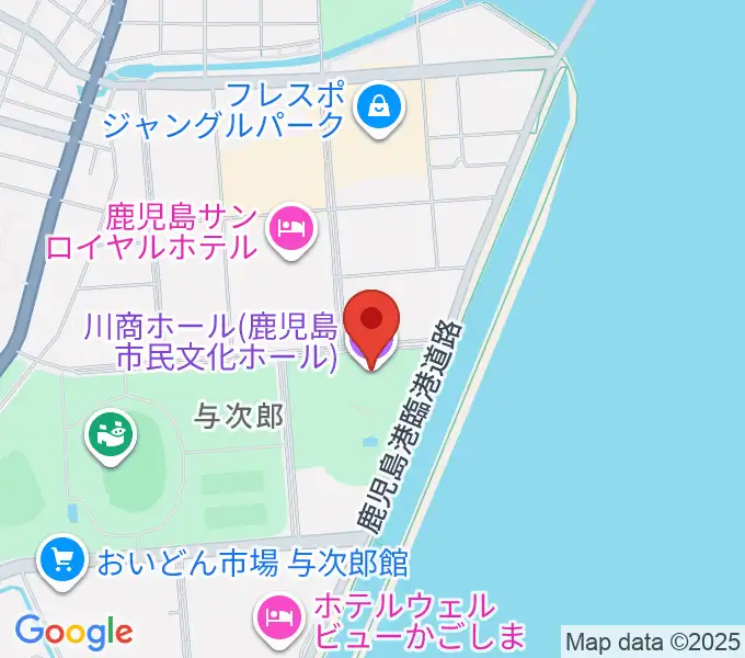 川商ホールの地図