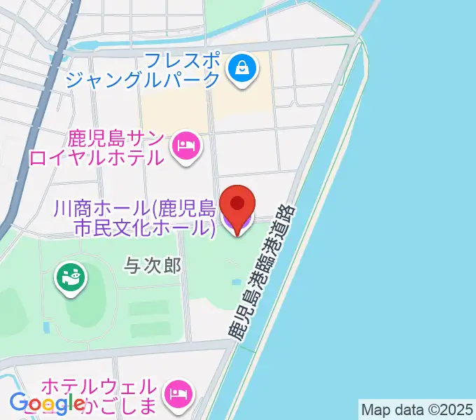 川商ホールの地図