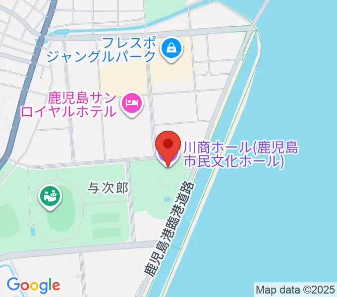 川商ホールの地図
