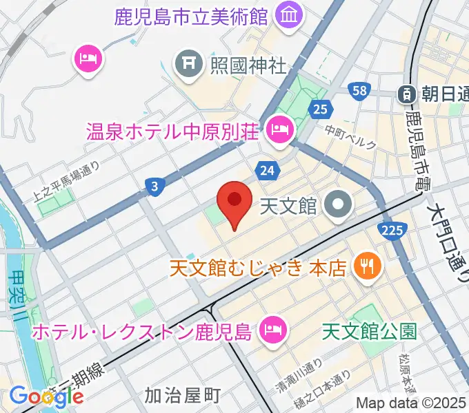 鹿児島キャパルボホールの地図
