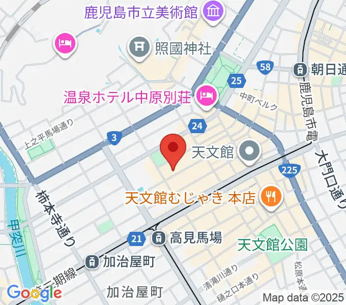 鹿児島キャパルボホールの地図