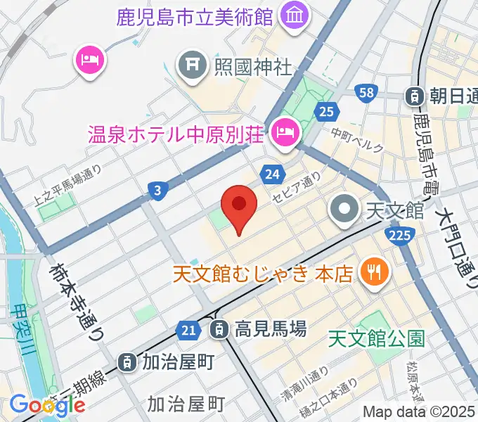 鹿児島キャパルボホールの地図