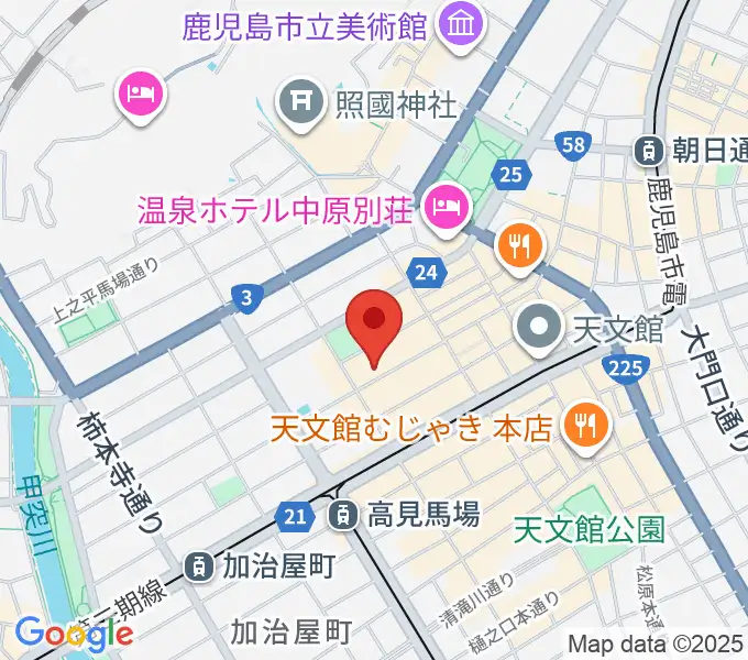 鹿児島キャパルボホールの地図