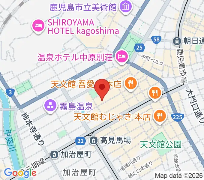 鹿児島キャパルボホールの地図