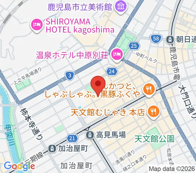 鹿児島キャパルボホールの地図