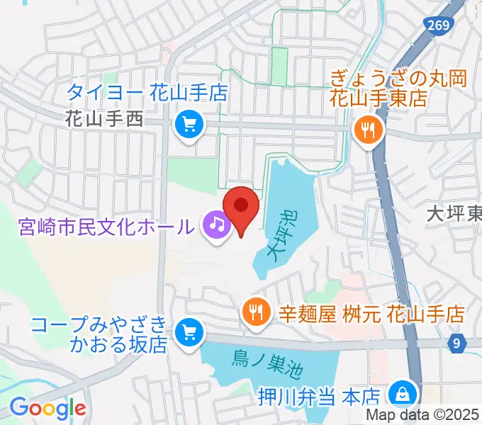 宮崎市民文化ホールの地図