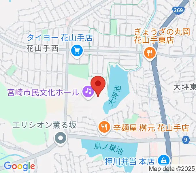 宮崎市民文化ホールの地図