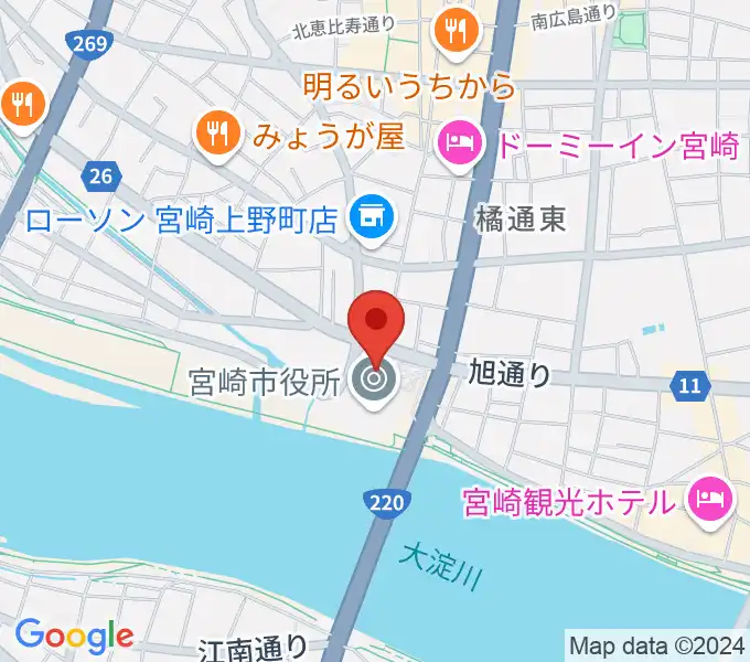 宮崎市民プラザの地図