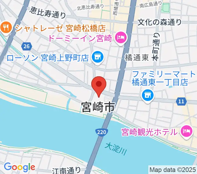 宮崎市民プラザの地図