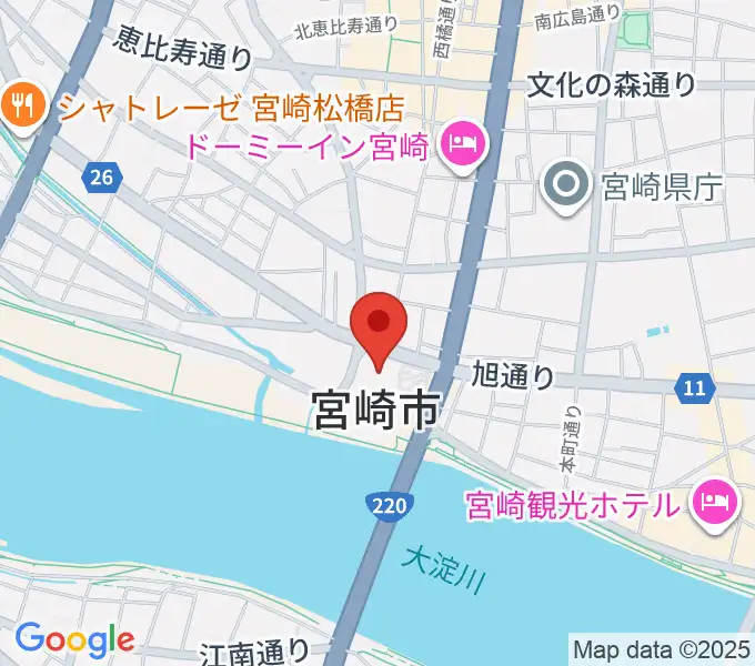 宮崎市民プラザの地図