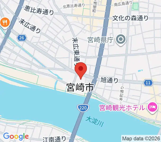 宮崎市民プラザの地図