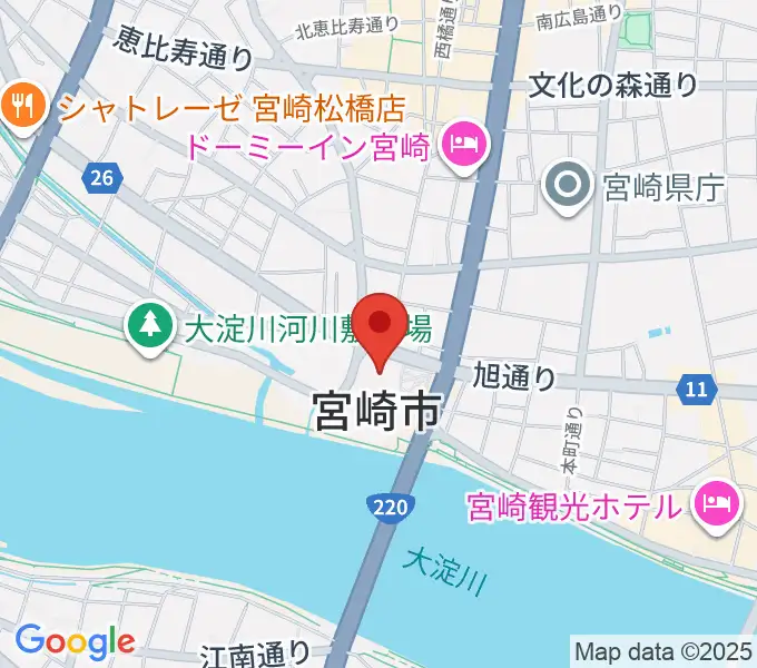 宮崎市民プラザの地図