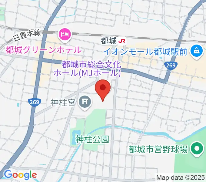 都城市総合文化ホールの地図