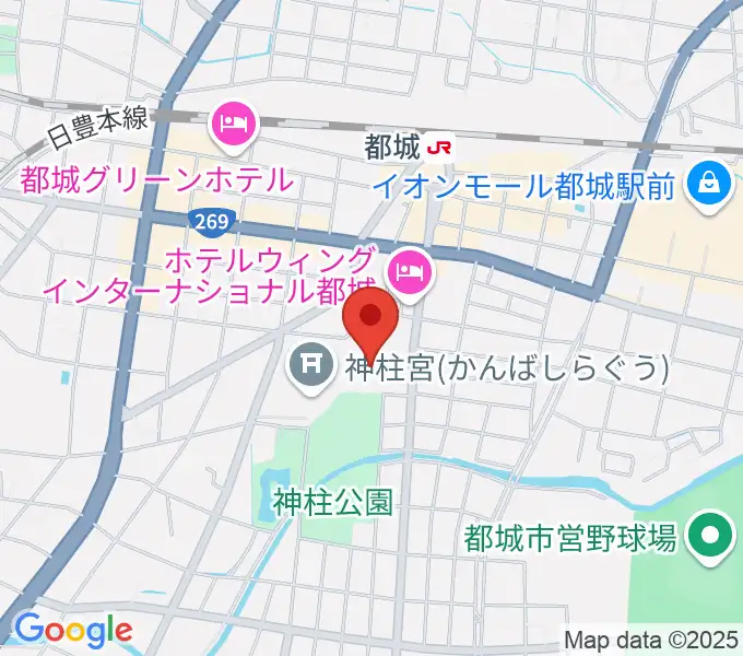 都城市総合文化ホールの地図