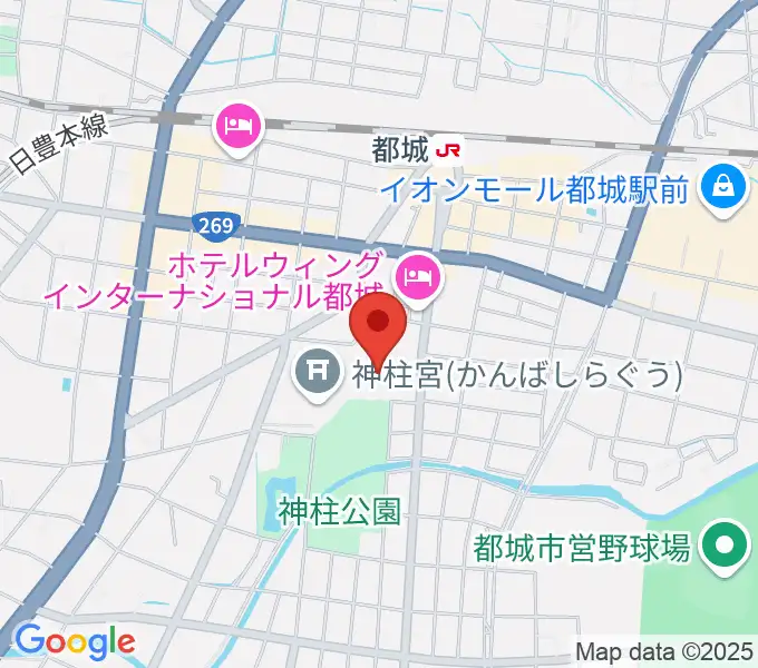 都城市総合文化ホールの地図