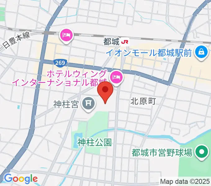 都城市総合文化ホールの地図