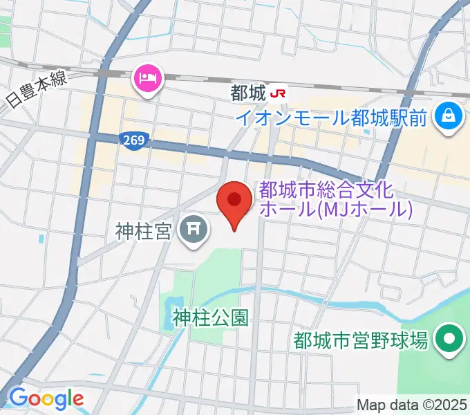 都城市総合文化ホールの地図