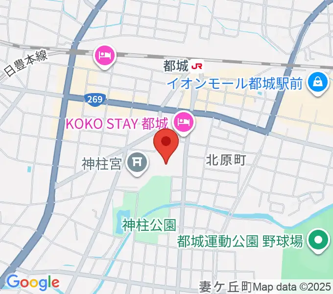 都城市総合文化ホールの地図