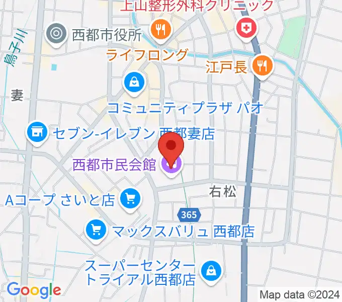 西都市民会館の地図