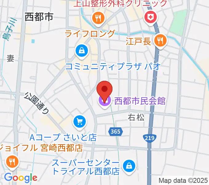 西都市民会館の地図