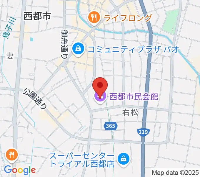 西都市民会館の地図