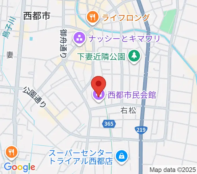 西都市民会館の地図