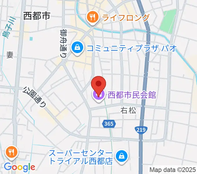 西都市民会館の地図