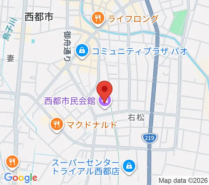 西都市民会館の地図