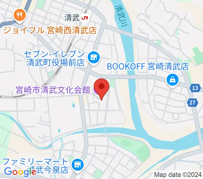 宮崎市清武文化会館の地図