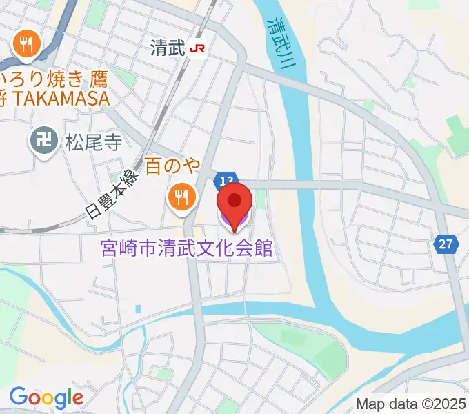 宮崎市清武文化会館の地図