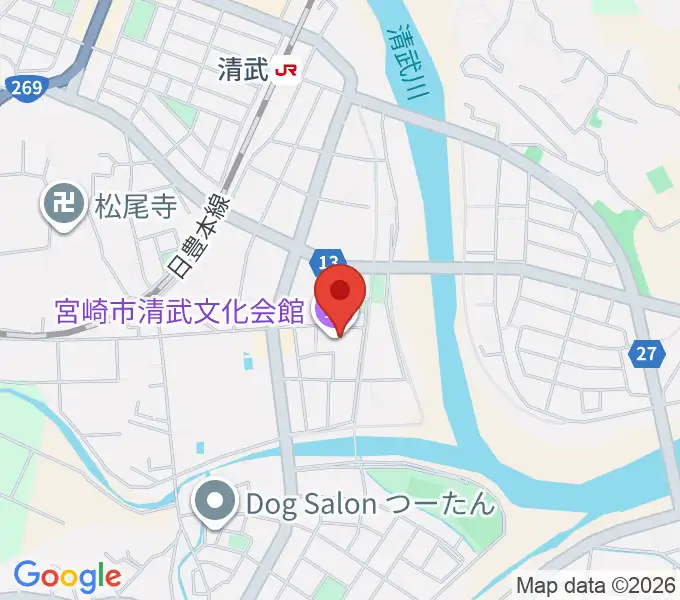 宮崎市清武文化会館の地図