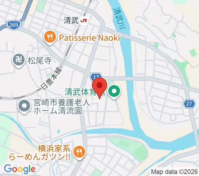 宮崎市清武文化会館の地図