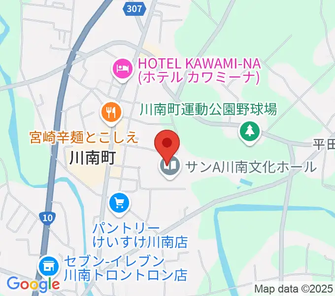 サンＡ川南文化ホールの地図