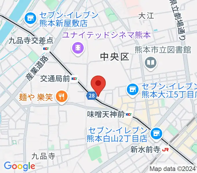 セブンカラーズアーティスト熊本校の地図