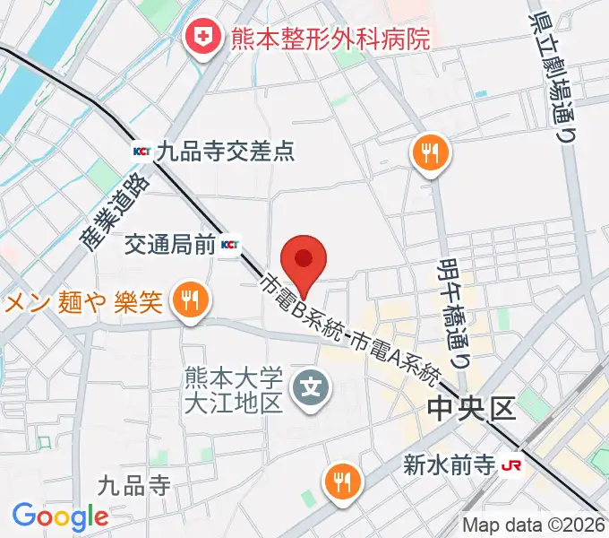 セブンカラーズアーティスト熊本校の地図