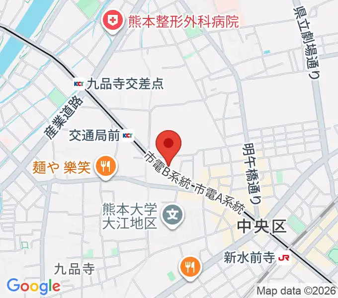 セブンカラーズアーティスト熊本校の地図