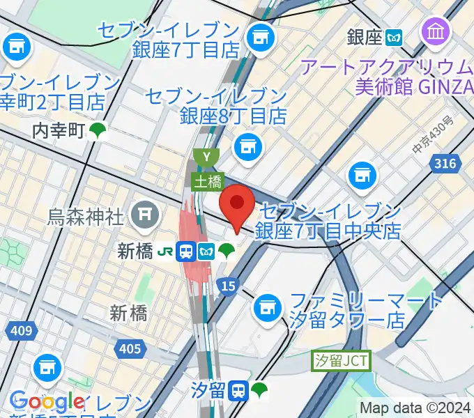 ミュージックアベニュー銀座アネックスの地図