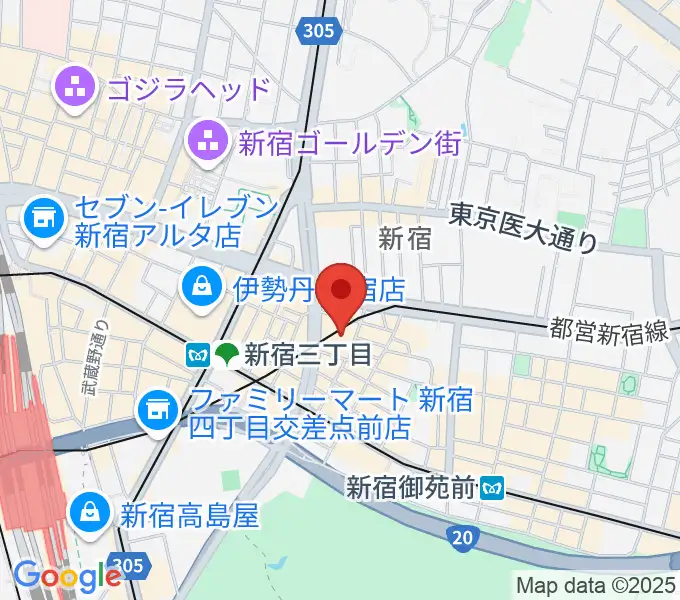 ミュージックアベニュー新宿クラッセの地図