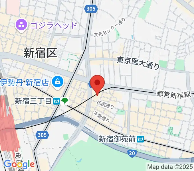 ミュージックアベニュー新宿クラッセの地図