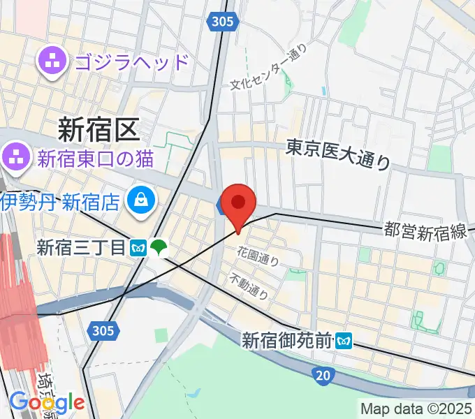 ミュージックアベニュー新宿クラッセの地図