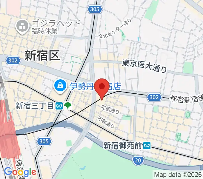 ミュージックアベニュー新宿クラッセの地図