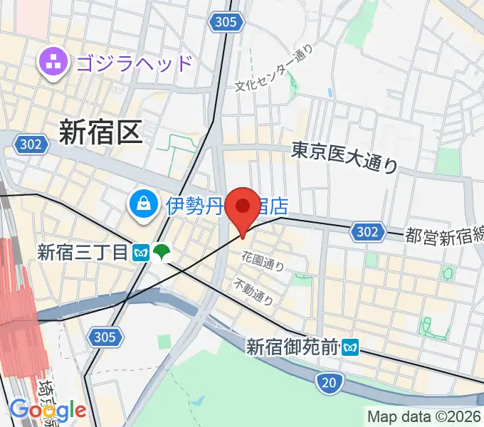 ミュージックアベニュー新宿クラッセの地図