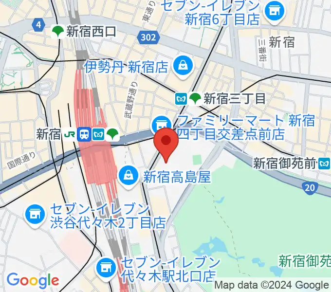 ミュージックアベニュー新宿リフラ・プラスの地図